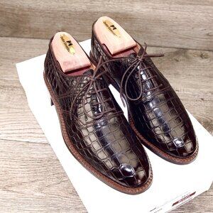 * NEW * $ 1795 Neiman Marcus GRAVATI Womens 6.5 M Crocodile Brown *add $15 Trees